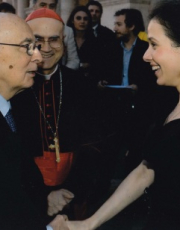 With the italian State-President Giorgio Napolitano and Cardinal Tarcisio Bertone after the concert at the Piazza del Campidoglio, Rome