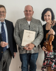 With Andreas Steinhöfel and President of Werner Bergengruen Gesellschaft e.V. Eckhard Lange in Uelzen, Germany