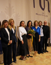 Celebrating “13 tempo di idee” project in Assisi (Italy), with a.o. actress Violante Placido and founders Gianluca Bianco and Beatrice Angelini